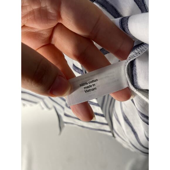 Lane Bryant Striped Button Down Blouse top Cotton White Gray Size 22/24 - Picture 5 of 6